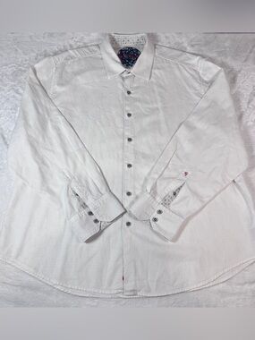 Robert Graham Men’s 4XL Classic Fit White Button Down Shirt
